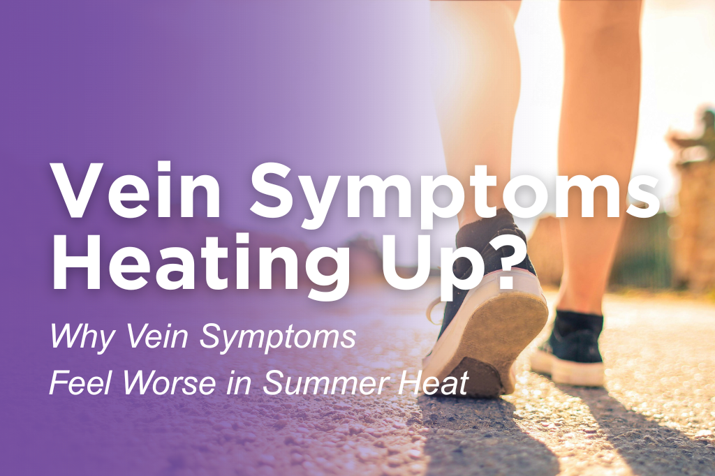 Person walking in summer heat, representing vein disease symptoms worsening due to warm weather.